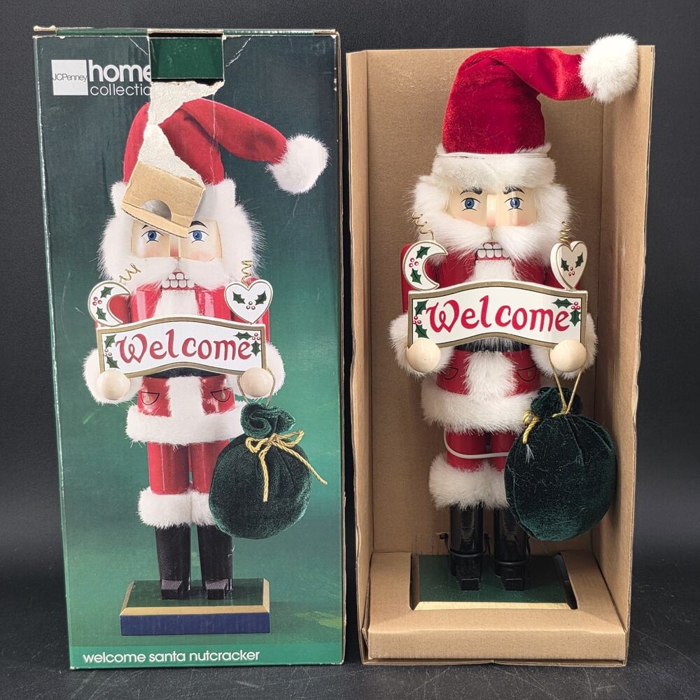 Vintage JC Penny Welcome Santa Nutcracker Home Collection W/Box Christmas 1996